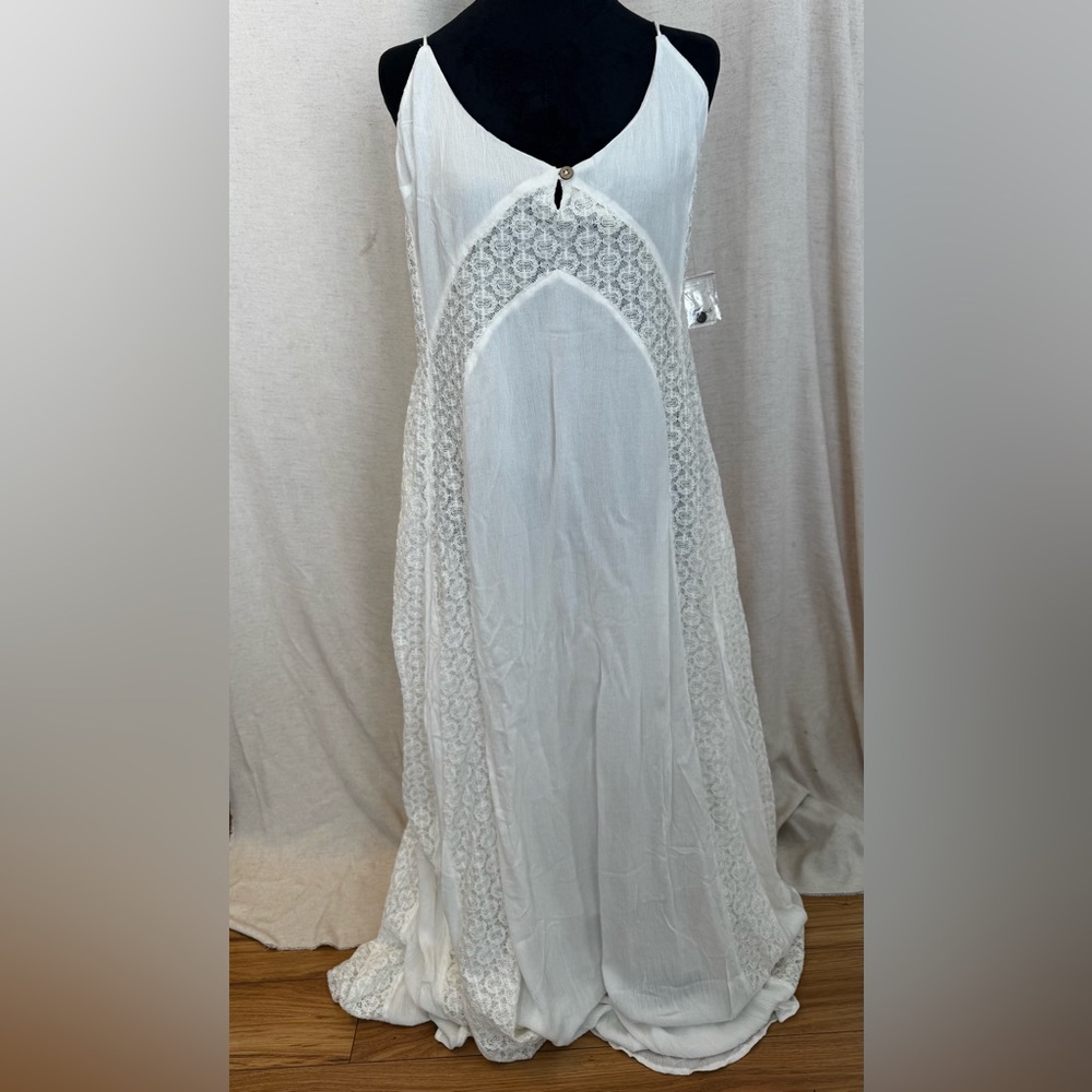 Free People Trail of Flowers Ivory Lace Maxi Dress XL NWT ☀️🍂🥶🌼